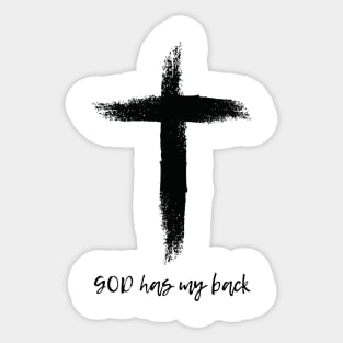 GOD has my Back black Sticker